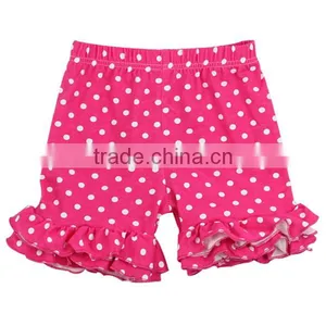 Polka Dot Print Shorts Child Model Wholesale Baby Ruffle Shorts Ruffle Icing Shorts thumbnail-1