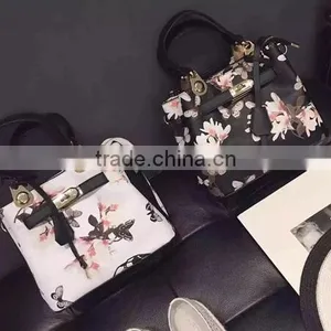 DY0103Z Europea Retro Floral Printed Tote Bag Handbag thumbnail-1