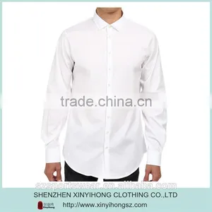 White Color Slim Fit Cut Cotton/polyester Mixed Fabric Quality Mens Dress Shirt thumbnail-1