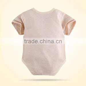Factory Price Organic Cotton Baby Girls' Organic Short Sleeve Romper Organic Baby Clothes thumbnail-5