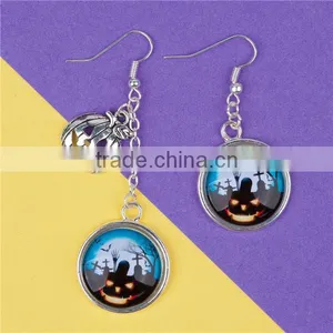 Resin Halloween Earrings Silver Plated Pumpkin 7.1cm 5cm X2.4cm thumbnail-1