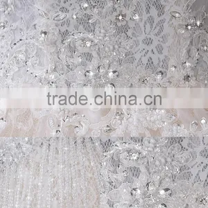 2017 Round Neck Lace Mermaid Color Wedding Dress Bridal for Bride Sleeveless Sexy Bridal Dress F11901 thumbnail-3