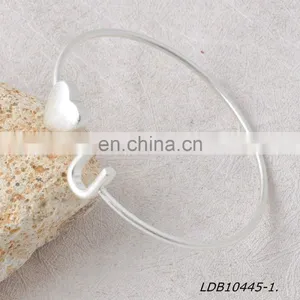 Heart & U Stacking Open Bangle Cuff Bracelate thumbnail-1