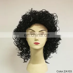Party Humid Curly Short Black Wigs P-W249 thumbnail-1