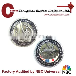 Custom Knight and Air Force Antique Silver Old Challenge Coin in Metal Crafts thumbnail-1