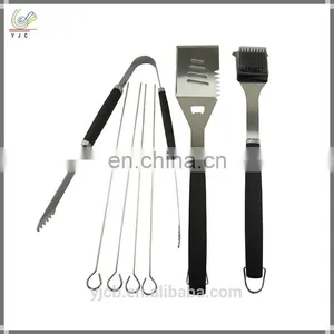 Set of 7 Pcs Bbq Parts Useful Stainless Steel Barbecue Tool Set Metal Outdoor Bbq Tools Set thumbnail-1