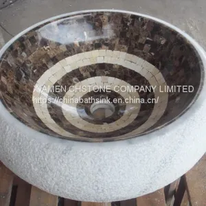 Marble Mosaic Wash Basin Bathroom Mosaic Sink thumbnail-1