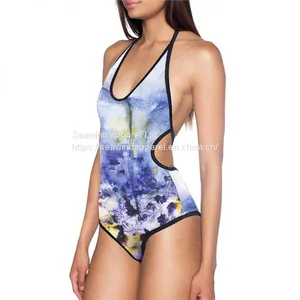 Swimwear Women Custom Print Beach Training & Jogging Wear Fitness Tie Tights Swimwear thumbnail-4