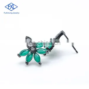 Luxury Female Zircon Green Fashion Women Earing Zircon Jewelry Sublimation Jewelry Diamond Earrings Stud thumbnail-2