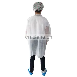 35gsm Polypropylene Disposable White Lab Coat/Vistor Coat thumbnail-3