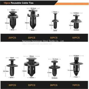 Black Plastic Auto Fastener Push Type Rivet Retainer Removal Tool Kit thumbnail-2