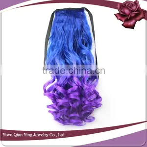 Two Tone Synthetic Curly Hair Band Ponytail thumbnail-5