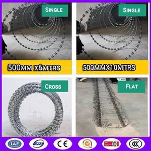 500mm Coil Diameter Concertina Razor Barbed Wire 10 m/ Roll thumbnail-1