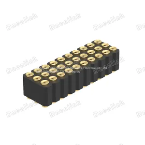 Dnenlink 2.00mm Pitch Triple Row r H4.0mm Concave Contact Straight SMT Type Female Header PogoPin Header thumbnail-1