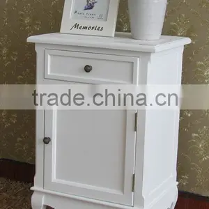 Bedroom Furniture Classic White MDF Bedside Table/cabinet thumbnail-2