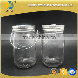 430ml Round Shape Clear Glass Mason Jar With Iron Wire thumbnail-2