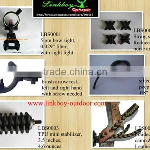 Linkboy BUPGRADE KIT COMPOUND BOW - STABILIZER OPTIC SIGHT ARROW REST Peep String6in1set thumbnail-2