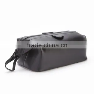 Top Grain Nappa Genuine Leather Travel Wash Bag Makeup Organizer Cosmetic Case for Men thumbnail-3