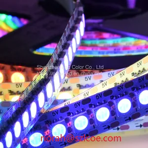 DC5v Addressable Multicolor LED Strip Lighting LC8813 IC Pixels 144leds/m Smart RGB Flex Strip thumbnail-5
