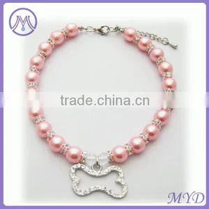 Customized Crystal Bone Pearl Necklace Jewelry for Pet Dog thumbnail-4