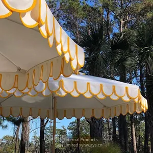 Customizable Logo Event Commercial Pool Umbrella, Fan-shaped Courtyard Umbrella, Large Outdoor Wooden Parasol thumbnail-4