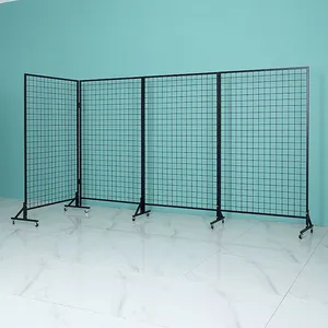 Grid Mobile Display Stand, Home Living Room Partition, Exhibition Accessories Multi-item Hanging and Storage Rack thumbnail-4