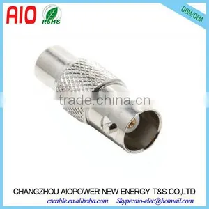 Straight Brass With Nickel Plating Coaxial Adapter BNC Female to RCA Female BNC to RCA thumbnail-1