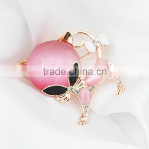 Cheap Fashion Women Cat Shape Opal Rhinestone Brooch Sexy Cat Brooch thumbnail-4