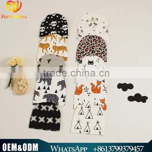 Ins Hot Sale Baby Cotton Printed Spring & Autumn Headwear Newborn Baby Cap Kids Hats thumbnail-1