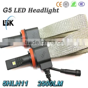 DC12v-24V White Color 6500k G5 2500lm Car Led H11 Top Quality Headlight With Two Yeats Waranty thumbnail-1