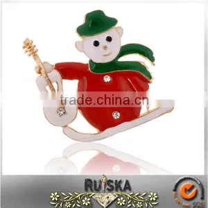Christmas Enamel Design Snowman Brooch thumbnail-1