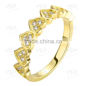 2015 New Popular Heart Pattern Light Weight Gold Ring for Girls thumbnail-1