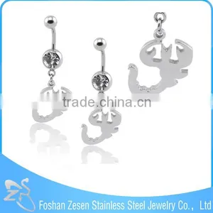 Factory Direct Sale Hypoallergenic Women Dangle Vivid Scorpion Belly Button Rings thumbnail-1