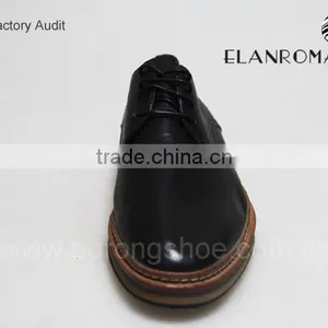 Black Fashion Lace up Leather Shoes for Men in Guangzhou Manufacturer thumbnail-3