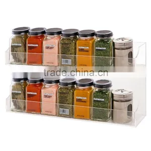 Clear Acrylic Wall Mounted Counter Top 2 Tier Spice Rack thumbnail-1