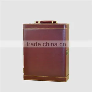 Wholesale 2 Bottles Fancy With Tools Leather Wine Boxes thumbnail-4