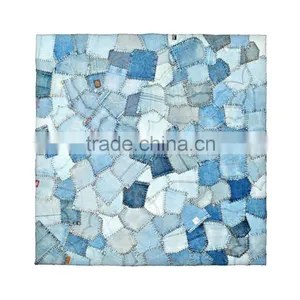 Natural Fibres Cotton Denim Pocket Patchwork Mat thumbnail-1