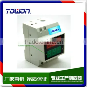 Din Rail Dual LED Display Voltage and Current Meter Din-rail Voltmeter Ammeter Range AC 200-450V 0.1-99.9A thumbnail-2