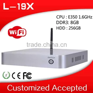 2015 New Mini pc Board Mini Server Micro Linux Server Support Wireless Keyboard, Mouse/ Touch Screen 2G RAM 128G SSD L19x E350 thumbnail-1