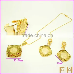 FH-T225 Attractive Imitation Jewelry Set Golden Jewelry thumbnail-1