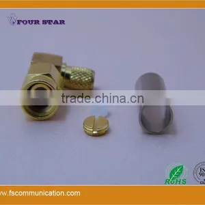 SMA Male Right Angle Crimp Connector for LMR200 Cable thumbnail-2