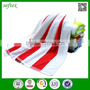 High Quality 70x140cm 400g Cotton Red and White Striped Beach Towel Supplier's Choice thumbnail-1