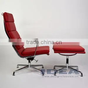 Replica Charles Management Soft Pad Lounge Chair - Red Genuine Leather thumbnail-6