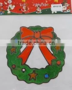 New Design Wreath Christmas Window Sticker/ Decor For Holiday thumbnail-1