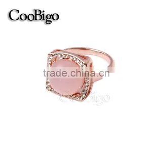 Fashion Jewelry Rose Gold Plated Pink Stone Ring Girl Wedding Party Show Gift Dresses Apparel Promotion Accessories thumbnail-4