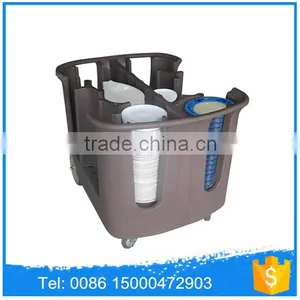 Otomoulded PE Adjustable Tray Caddies, Dish Dollies, Dish Carts for Transporting Dishes thumbnail-1
