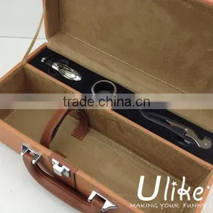 Leather Beverage Packing Box Luxury Gift Box Packaging Red Wine Package thumbnail-2