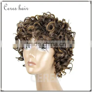 100% Premium Synthetic Wig Short Wig Afro Kinky Curly Wig for Black Women thumbnail-1