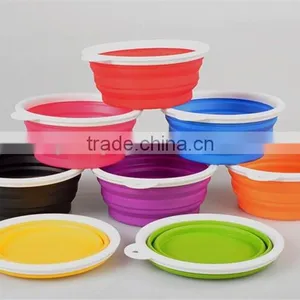 Personalized Gift Collapsible Silicon Dog Bowl,FDA / LFGB Approved Silicon Dog Bowl,Colorful Customized Folding Silicon Dog Bowl thumbnail-1