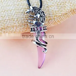 Women Men Wolf Fang Tooth Pendant Chain Stainless Steel Fashion Necklace thumbnail-4